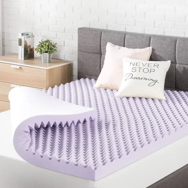 Mellow Full Egg Crate Memory Foam Lavender Infusion 3" Mattress Topper
