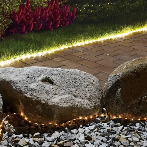 Mainstays 24 Foot Solar Powered PVC White Flexible Outdoor Rope Light, Size: 24'