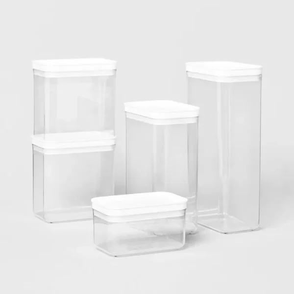5pc Airtight Canister Set White - Brightroom