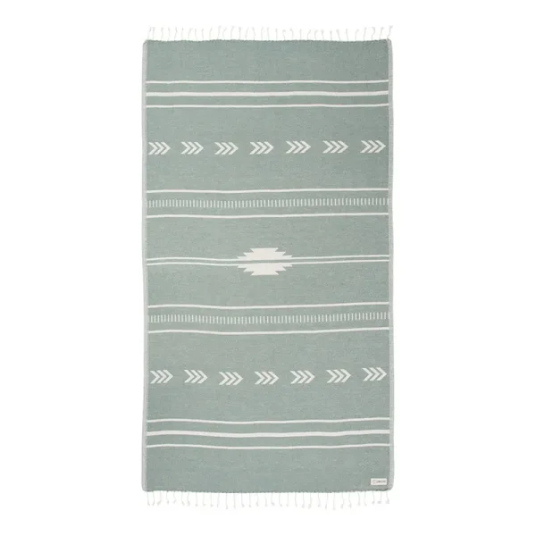 Sand Cloud Santa Fe Green - Sand-Free, Sand Resistant, Fast-Drying Turkish Beach Towel
