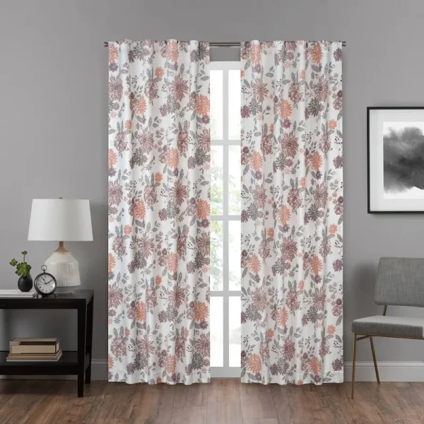 Eclipse Draftstopper Summit Botanical Curtain Panel Blush