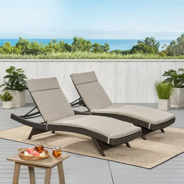Brayden Studio Cara Outdoor Chaise Lounge Cushion (Set of 2) Color: Charcoal