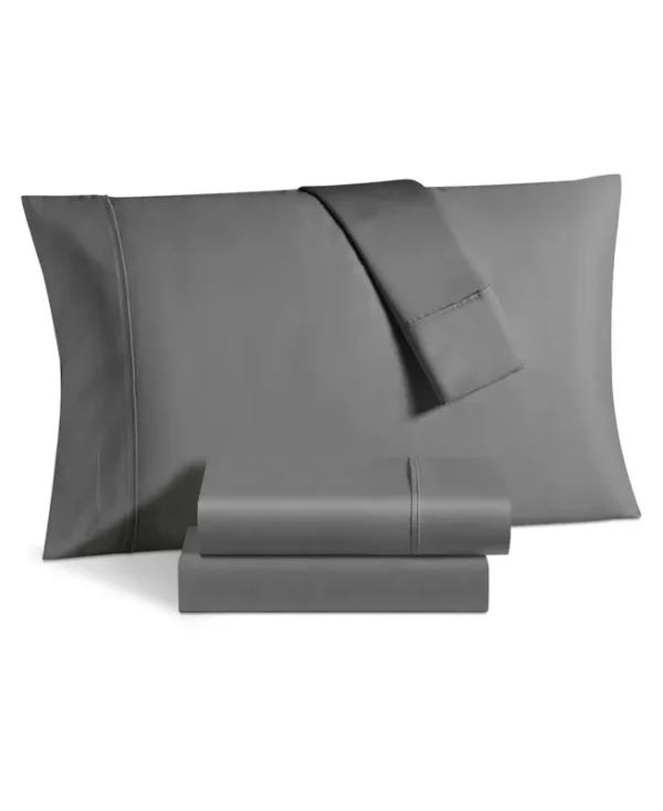 Fairfield Square Collection Aspen 1000 Thread Count Sateen 6-Pc. Solid King Extra Deep Sheet Set - Grey