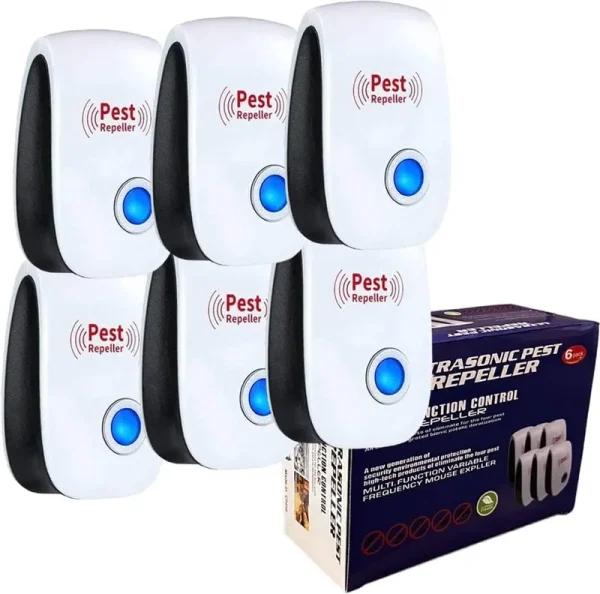 Ultrasonic Plug in Pest Repellent Indoor for Flea Insects Mosquitoes Rats Mice Spiders Ants Roaches Bugs, Non-Toxic Pest Repeller, Humans and Pets
