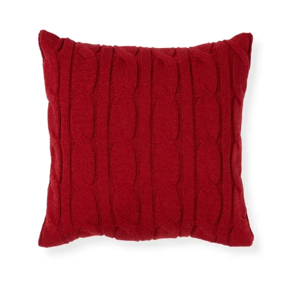Mainstays Decorative Throw Pillow, Holiday Sweater Knit, 17 inchx17 inch Square, Single Pillow, Size: 17 inch x 17 inch