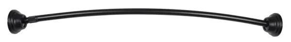 Allen + Roth 44-in to 72-in Matte Black Fixed or Tension Single Curve Adjustable Shower Curtain Rod | SHLSNC01MB