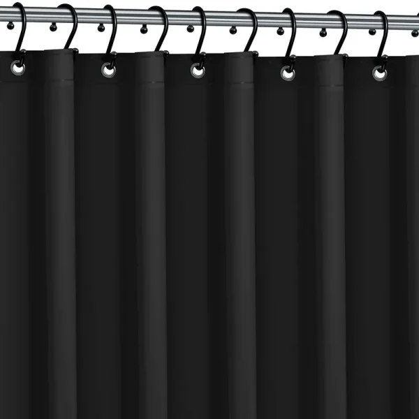 Oxyclean Mildew Free Waterproof Vinyl Shower Curtain Liner - Black