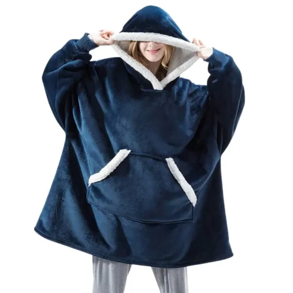 Jiamy Wearable Blanket Hoodie for Women and Men,Warm Sherpa Fleece Oversized Hooded Blanket Sweatshirt with Giant Pocket,One Size Fits All, Adult