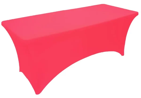 Gowinex 4ft Fuchsia Stretch Spandex Table Cover Tablecloth for Rectangular Fitted Folding Table