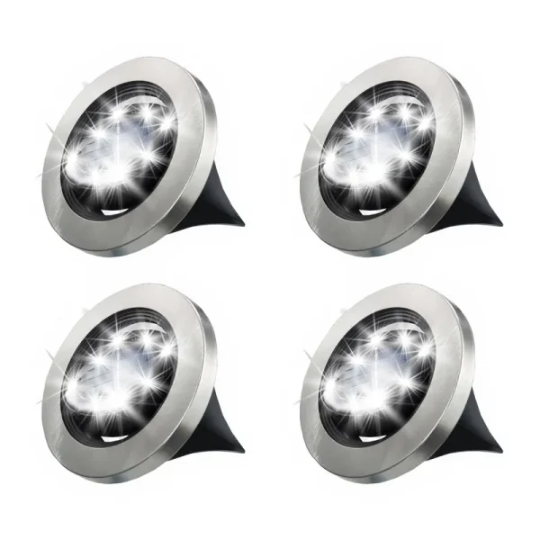 Bell & Howell Swivel Path Lights - Solar Powered & Stainless Steel (4-Pack)