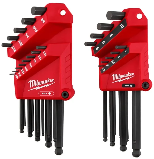 Milwaukee 48-22-2187 22-Key Ball End L-Key Set - SAE/Metric