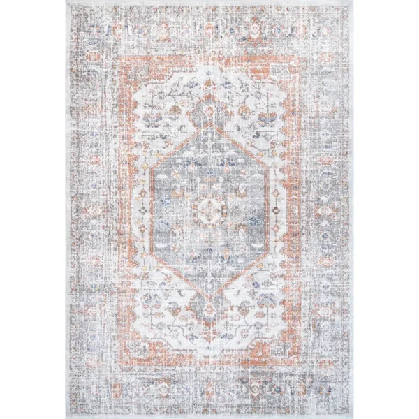 nuLOOM Jacquie Vintage Floral Area Rug - 6' 7" x 9' Silver