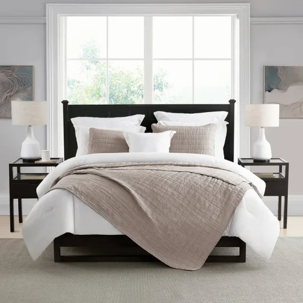 Swift Home Enzyme Washed Crinkle Quilt Set - Full/Queen - Mushroom