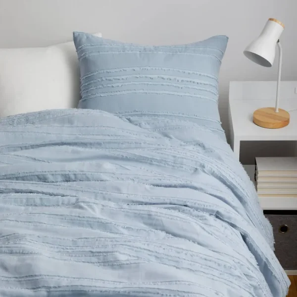 Dormify Eyelash Fringe Comforter and Sham Set | Dorm Essentials Sky Blue / Twin/Twin XL