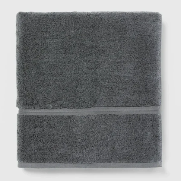 Oversized Spa Plush Bath Towel Dark Gray - Threshold