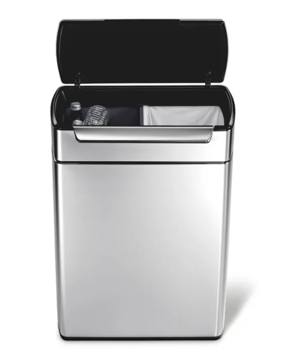 simplehuman 48 Litre Touch-Bar Recycler Can Brushed Stainless Steel