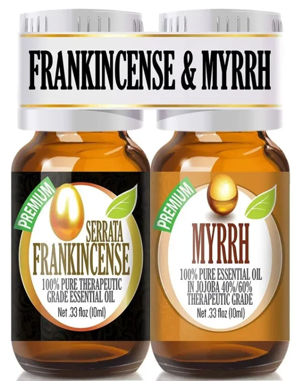 Frankincense and Myrrh Essential Oil Combo Pack 100% Pure, Best Therapeutic Grade Essential Oil - 2/10ml