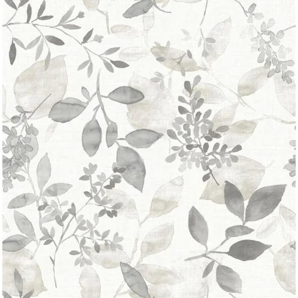 20.5-inch x 18-Foot Roll Grey Breezy Peel and Stick Wallpaper