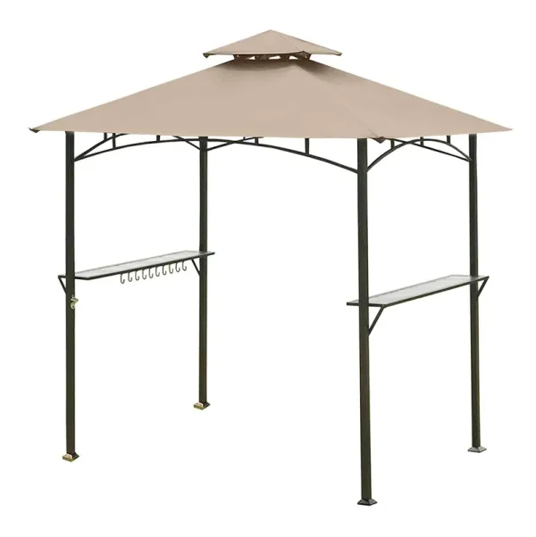 Ontheway 5ft x 8ft Double Tiered Replacement Canopy Grill BBQ Gazebo Roof Top, for Gazebo Model L-GZ238PST-11 Only