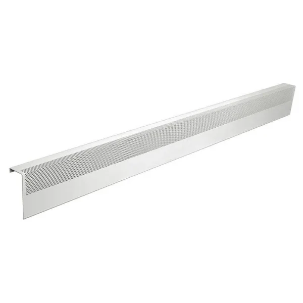 Baseboarders BC001-72 Basic Series 6 ft. Galvanized Steel Easy Slip-On Baseboard Heater Cover in White
