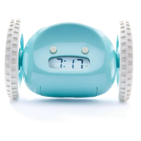 Clocky Rolling Alarm Clock, Aqua