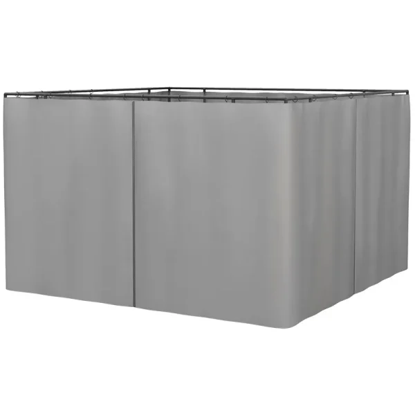Outsunny Universal Gazebo Replacement Sidewalls Set of 4-Panel Privacy Wall for Most 10' x 10' Gazebo Canopy Pavillion Outdoor Shelter Curtains Access