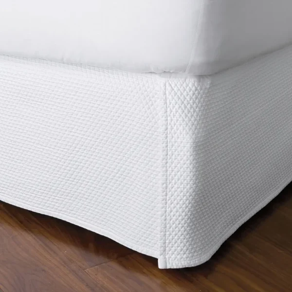 Madelyn Egyptian Cotton Matelasse 18 in. Drop Bed Skirt - White Size Full | The Company Store