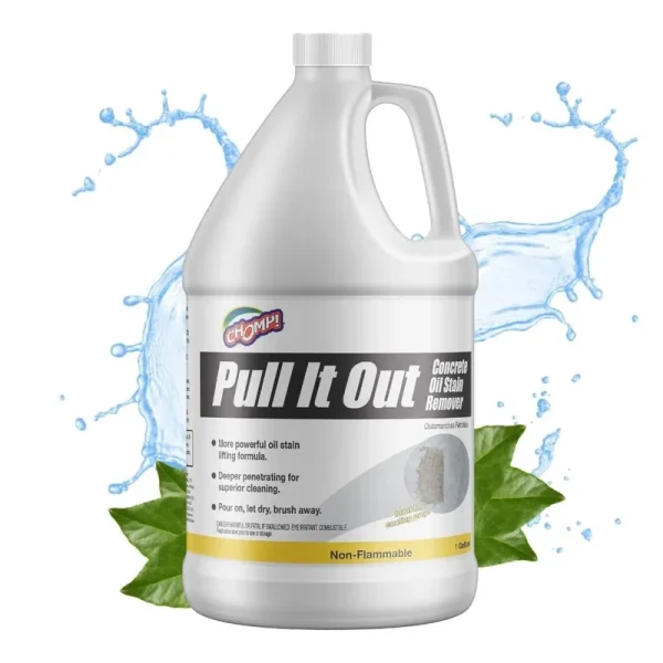 Chomp! Pull It Out Concrete Cleaner, Professional Grease and Oil Remover for Driveways, Garage Floors, Bricks, Deep Penetrating Stain Remover, No