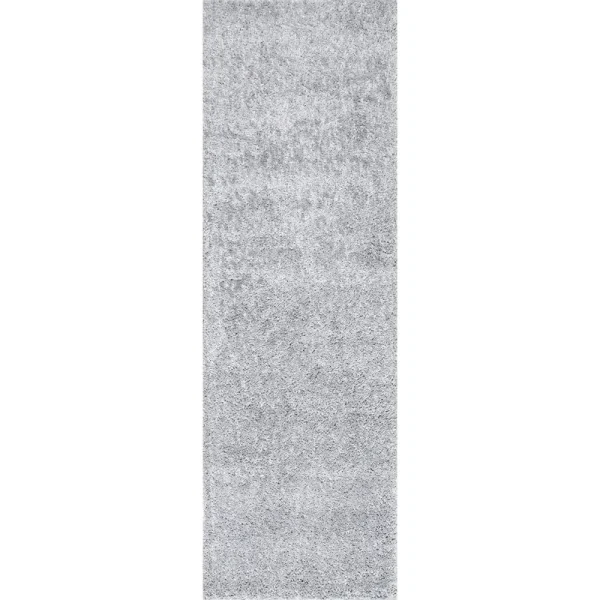 nuLOOM Marleen Plush Shag Area Rug Size: 2' 6 inch x 14' Silver