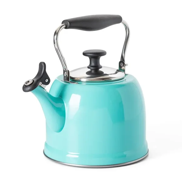 Martha Stewart Everyday Lily Pond 2.2-Quart Stainless Steel Teal Tea Kettle with Lid