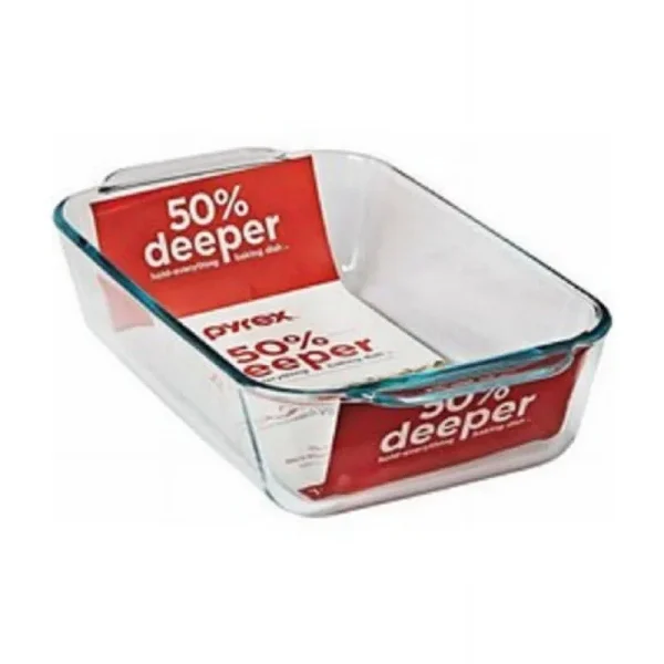 Pyrex Deep 9" X 13" Rectangular Glass Baking Dish, Clear