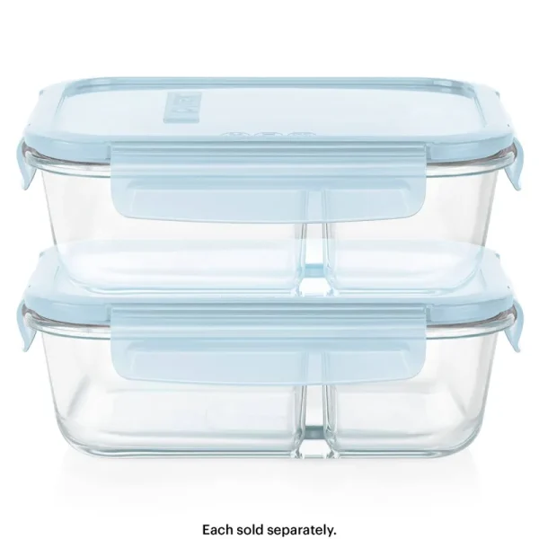 Pyrex 4C 2 Compartment Meal Box Food Storage Containers Cloud Blue