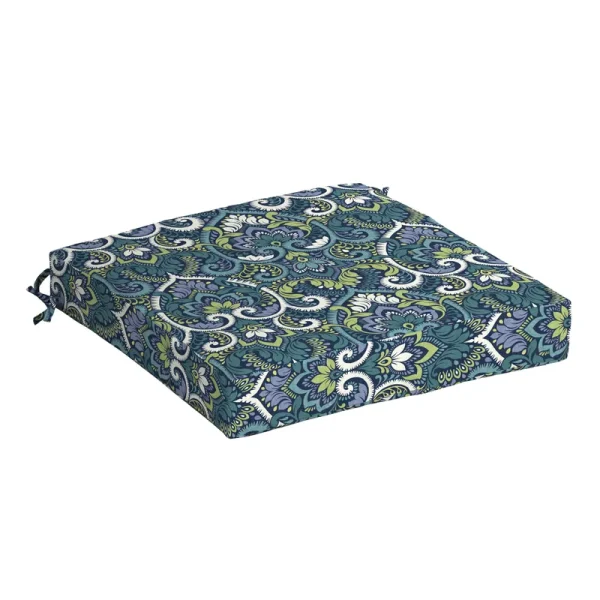 Arden 19"x19" Outdoor Seat Cushion Sapphire Aurora Blue Damask