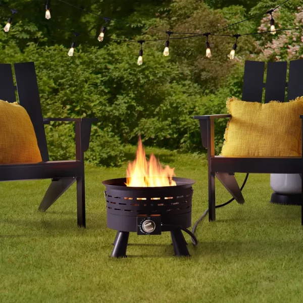 Mainstays Portable GAS Fire Pit - Black - 17.3 x 17.3 x 17.7 in