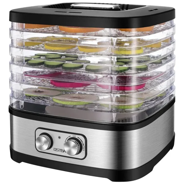 Ostba Food Dehydrator, Dehydrator for Food and Jerky, Fruits, Herbs, Veggies, Temperature Control Electric Food Dryer Machine, 5 BPA-Free Trays