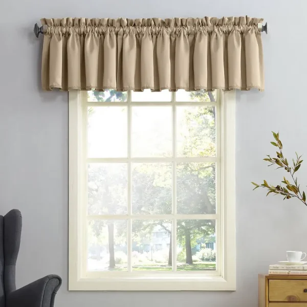 Sun Zero Gramercy Room Darkening Valance - 54" x 18" - Taupe
