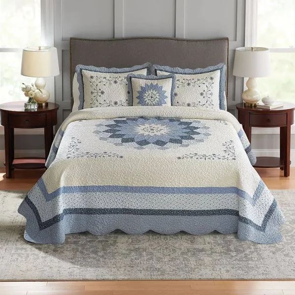 Croft & Barrow Embroidered Bedspread or Sham, White, Std Sham