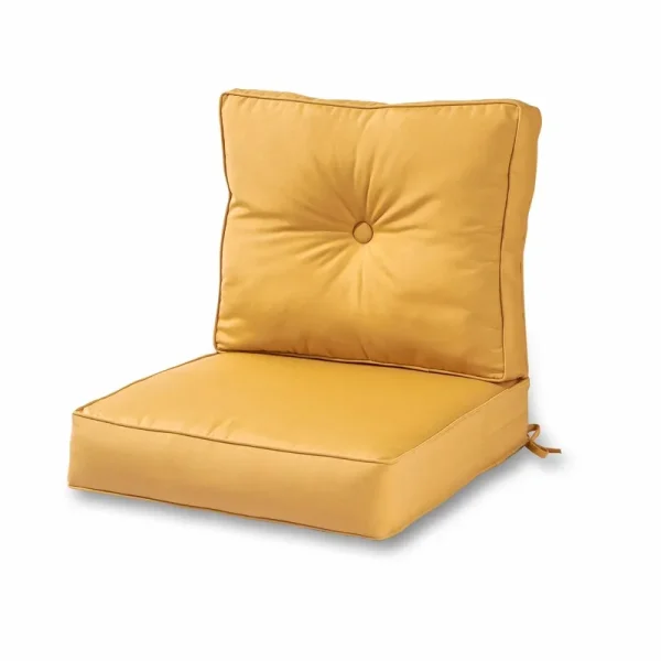 Deltaville Deep Seat 25-inch x 45-Inch Outdoor Cushion Set in Sunbrella Fabric by Havenside Home - 25 W x 45 L in. Wheat