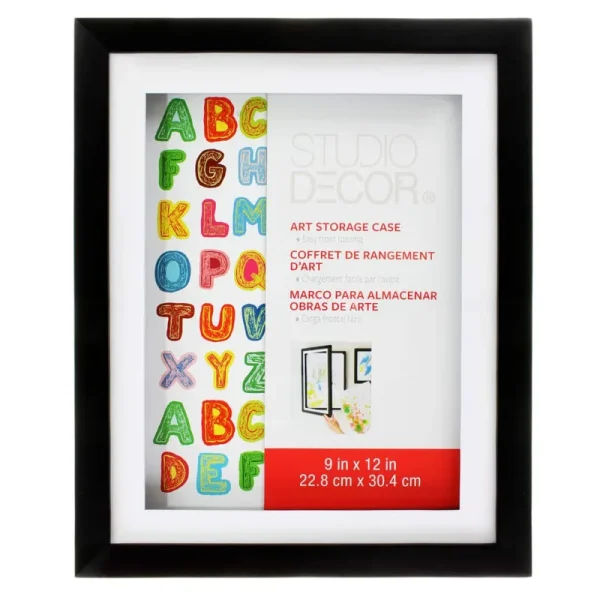 Studio Decor 9" x 12" Black Art Display Case - Each
