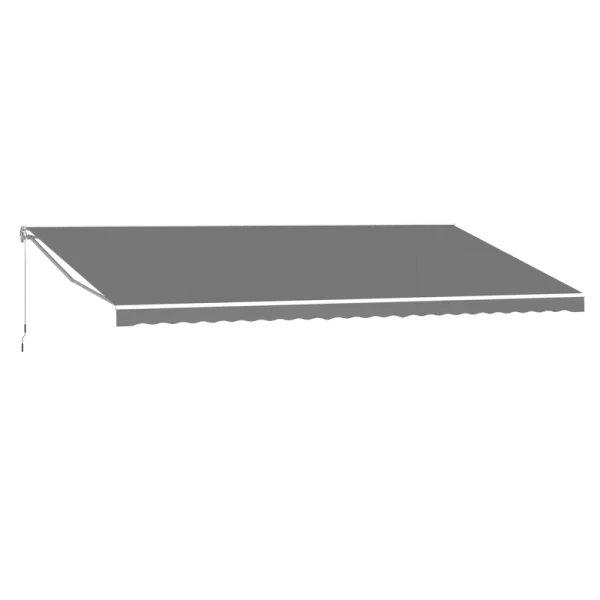 AECOJOY 14'x10' Manual Retractable Awning Sun Shade, Patio Awning Canopy