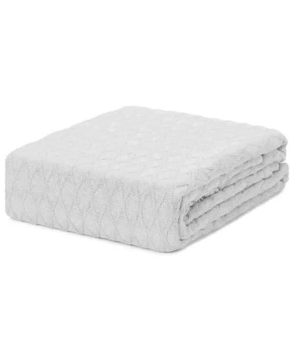 Lauren Ralph Lauren Classic 100% Cotton Blanket, Full/Queen - Lucent White