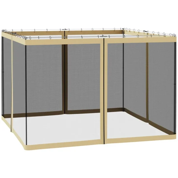 Outsunny 10' x 10' Universal Replacement Mesh Sidewall Netting Beige