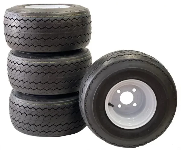 4 - Pk Golf Cart Tire Rim Mounted 18 - 850 - 8 18X8.50 - 8 18 x 8.5 x 8 White 4 Lug Hole