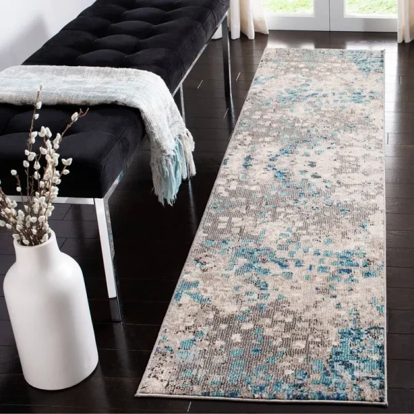 Pless Blue Area Rug Wrought Studio Rug Size: Runner 2'2" x 8'