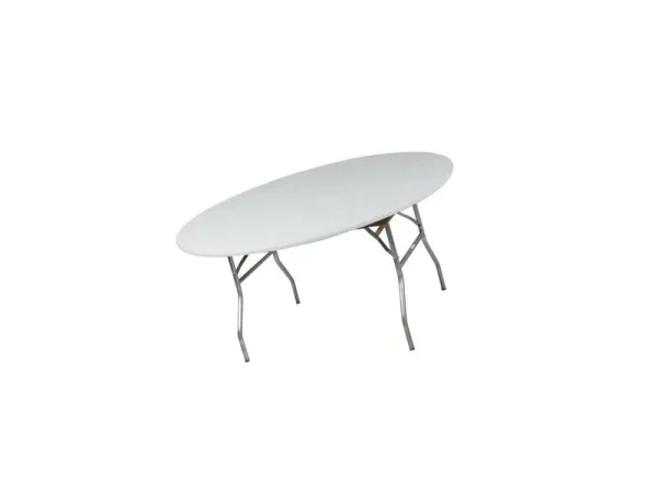 Kwik-Covers 60" Round Fitted Plastic Table Covers, Bundle of 5 (White)