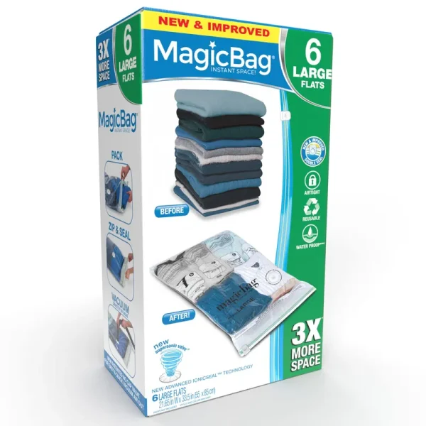 MagicBag Original Large, Instant Space, Storage Bags, 6pk