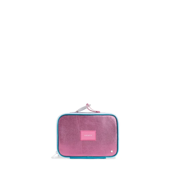 State Bags | Rodgers Lunch Box Metallic Turquoise/Hot Pink