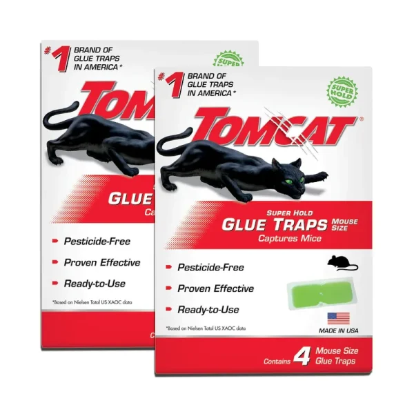 Tomcat Super Hold Glue Traps Mouse size, 4 Traps, 2-Pack