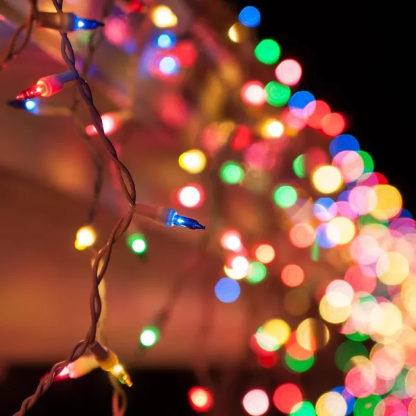 Kringle Traditions 100 Multicolor Mini Icicle Light Set, White Wire