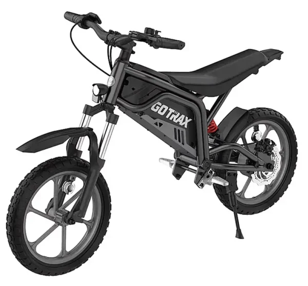 GOTRAX Fitz16 Electric Dirt Bike for Kids Ages 8+, 350W Motor, 16" Off - Road Tires, Dual Suspension, 15.5 MPH, 16 - Mile Range, LED Headlight, Black